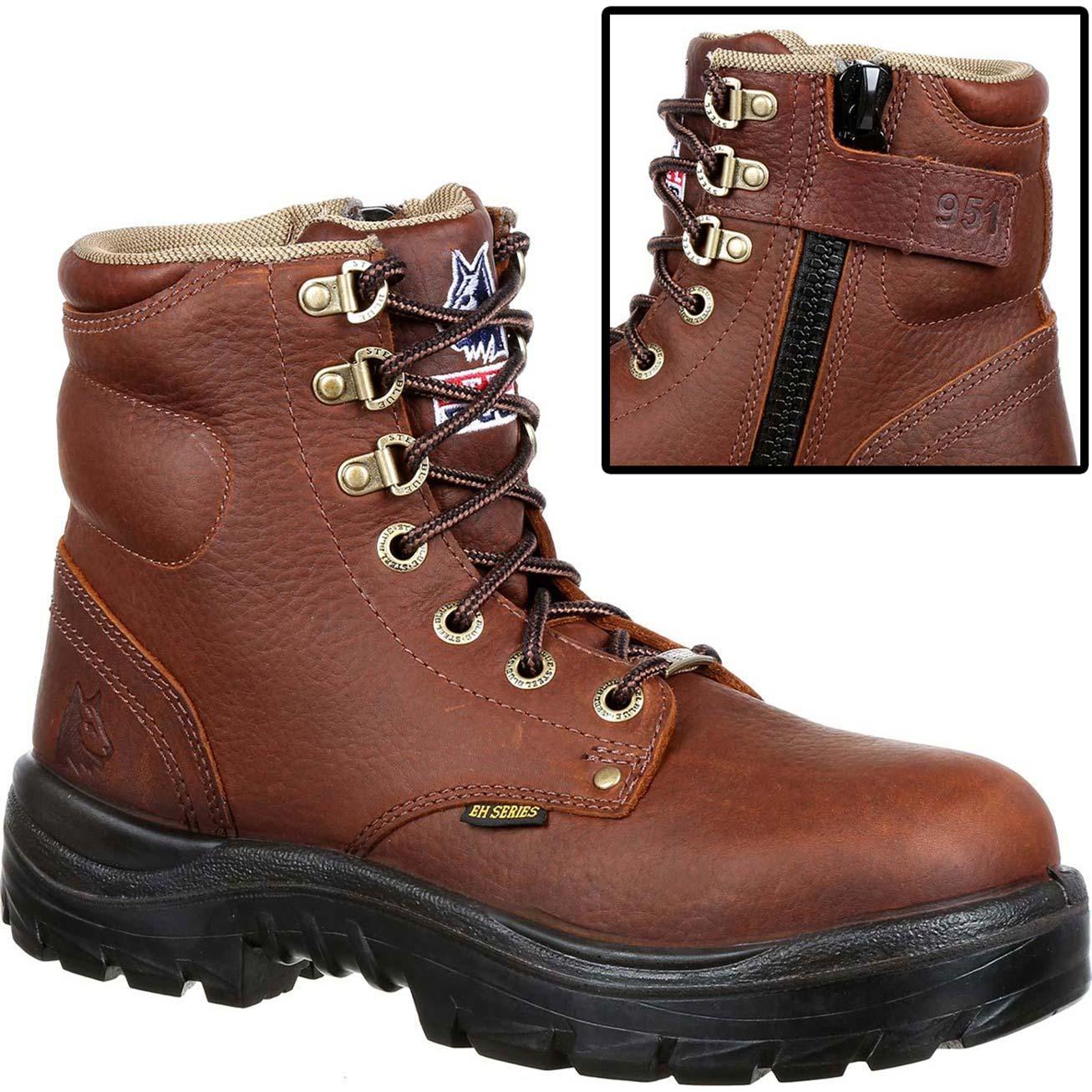 steel toe boots with zipper