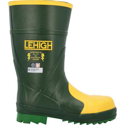 Lehigh Safety Shoes Unisex 12-Inch Steel Toe Dielectric Waterproof Rubber Work Boots, , large