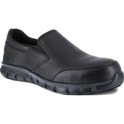 Reebok Sublite Cushion Work Men's Composite Toe Static Dissipative Slip-On Oxford Shoe, , large