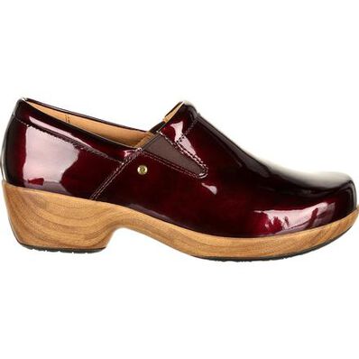 4Eursole Comfort 4Ever Women's Burgundy Patent Slip-On Shoe, , large