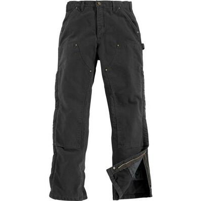 Carhartt Sandstone Quilt Lined Black Waist Overall Pant, , large