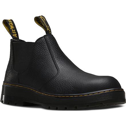 Men s Steel Toe Pull On Black Work Shoe Dr. Martens Rivet