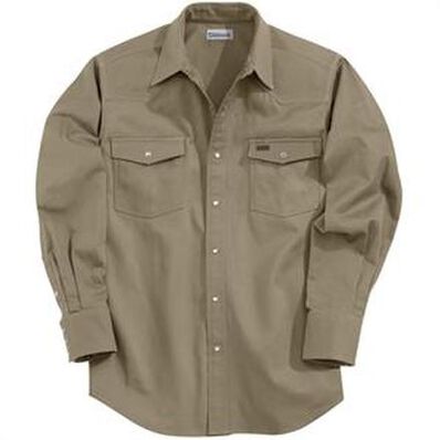 Carhartt Khaki Snap-Front Twill Work Shirt, , large