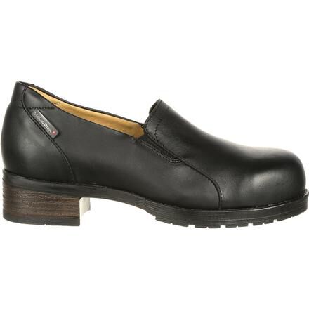 Womens steel toe on sale slip on shoes