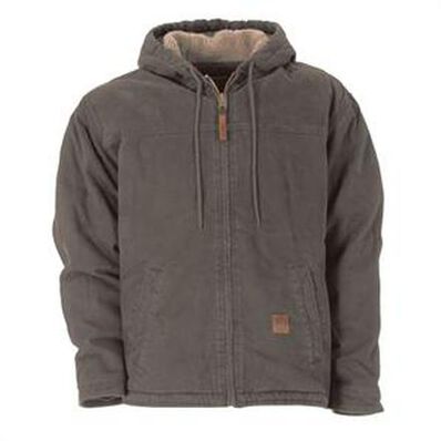 Berne Greystone Sherpa Lined Sanded Hooded Work Jacket, , large