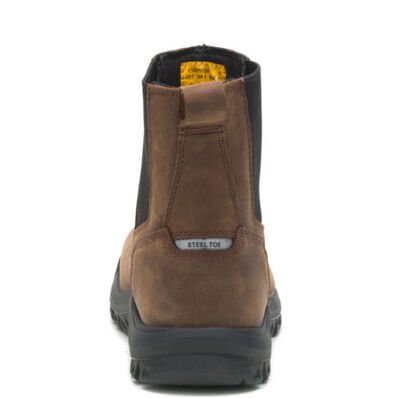 Cat Wheelbase Men's 6-inch Steel Toe Electrical Hazard Chelsea Pull-on Work Boot, , large