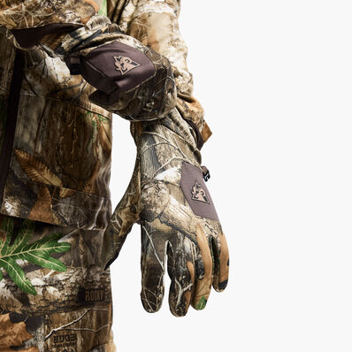Rocky Moisture Wicking Camo Gloves, Realtree Edge, large