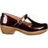 4Eursole Comfort 4Ever Women's Burgundy Patent Leather T-Strap Shoe, , large