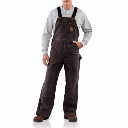 Carhartt Sandstone Quilt Lined Bib Overalls. R27DKB