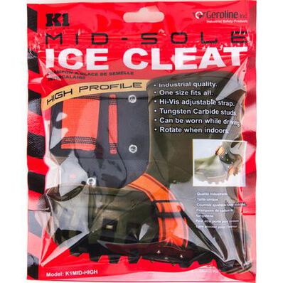 K1 Series High Profile Mid-Sole Unisex Adjustable Ice Cleats, , large
