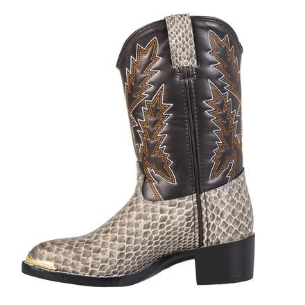 Durango Little Kid Tan Snake Print Western Boot