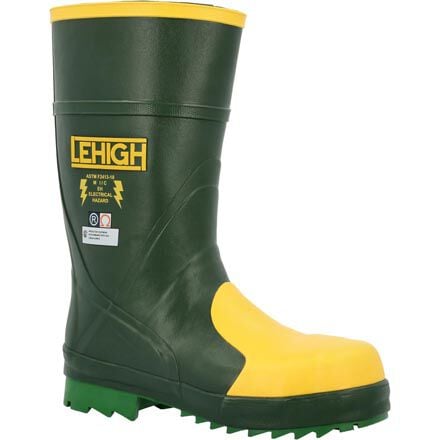 Lehigh Safety Shoes Unisex 12 Inch Steel Toe Dielectric Waterproof Rubber Work Boots 3149