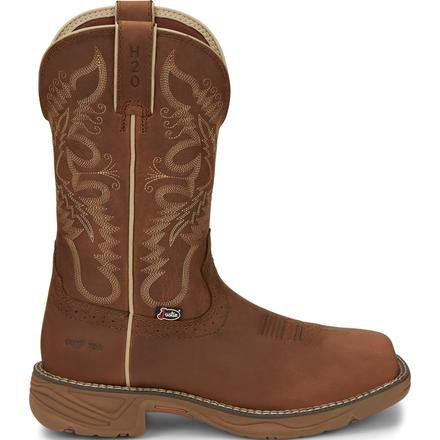 Justin stampede work boots waterproof cheap