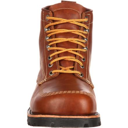 Oblique toe outlet work boots