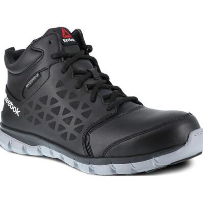 Reebok Sublite Cushion Work Men's Composite Toe Electrical Hazard Waterproof Mid-Cut Athletic Shoe, , large