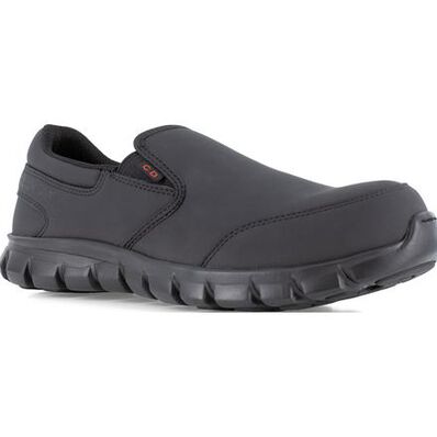 Reebok Sublite Cushion Work Men's Composite Toe Conductive Slip-On Work Shoe, , large