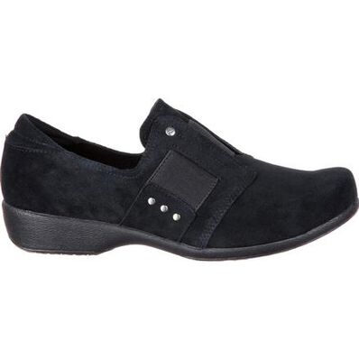 4Eursole Tempo Women's Black Gore Suede Slip-On Shoe, , large