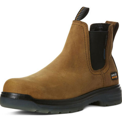Ariat Turbo Men's Carbon Toe Electrical Hazard Waterproof Pull-on Chelsea Work Boot, , large