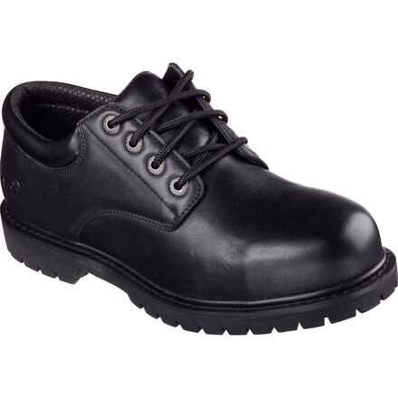 Skechers mens black work outlet shoes