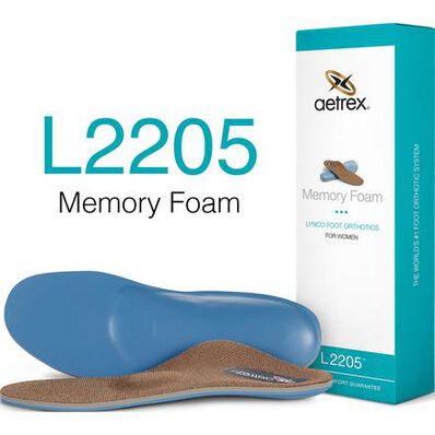 Aetrex Women's Memory Foam Medium/High Arch Orthotic with Metatarsal Support for Work Shoes, , large