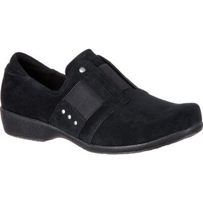 4Eursole Tempo Women's Black Gore Suede Slip-On Shoe, , large
