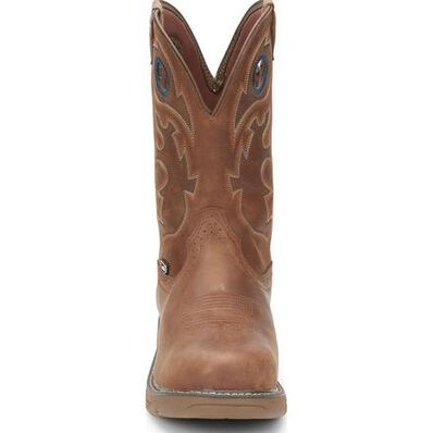 Justin Work Stampede Rush Men's Nano Composite Electrical Hazard Waterproof Pull-on Western Work Boot, , large