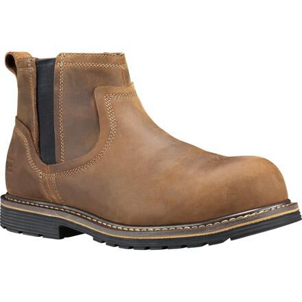 Mens Leather Dealer Safety Boots Lightweight  Steel Toe Cap Chelsea Work Boots S 