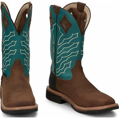 Justin Original Work Hybred Men's Steel Toe Waterproof Western Work Boot, , large