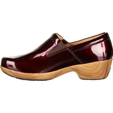 4Eursole Comfort 4Ever Women's Burgundy Patent Slip-On Shoe, , large