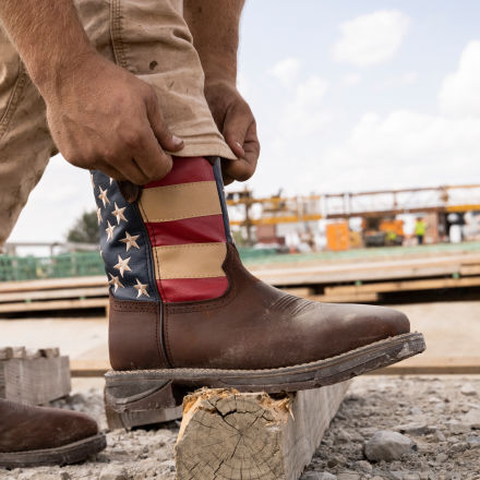 American flag boots square toe online