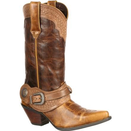 Crush by Durango Women s Spur Strap Western Boots. Distressed leather cowgirl boots you can customize by adding or removing the spur strap. DCRD172