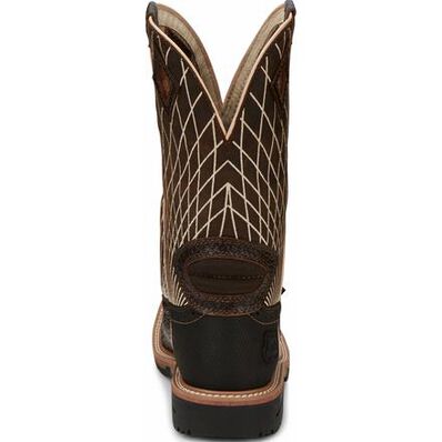 justin derrickman croc print composite toe work boots