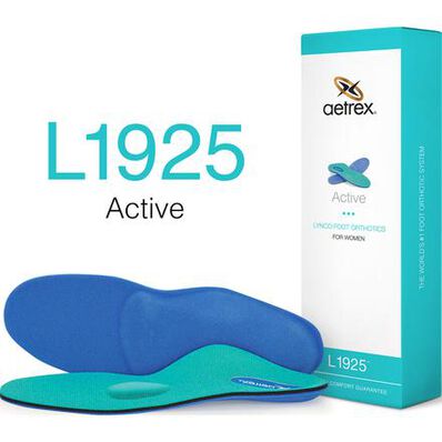 Aetrex Women's Active Low/Flat Arch Posted with Metatarsal Support Orthotic, , large