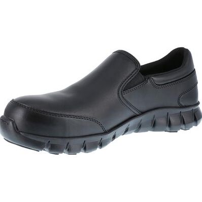 Reebok Sublite Cushion Work Men's Composite Toe Static Dissipative Slip-On Oxford Shoe, , large