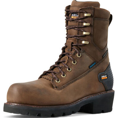 Ariat Powerline Men's 8-inch Composite Toe Electrical Hazard Waterproof Work Boot, , large