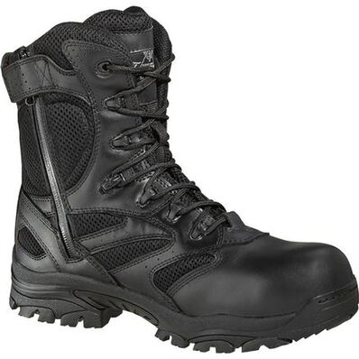 zip up steel toe work boots