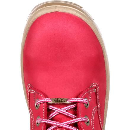 hot pink steel toe boots