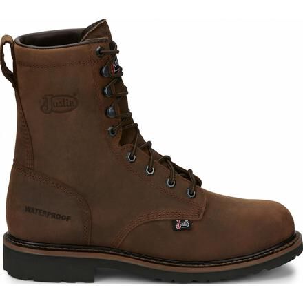 Justin lace up steel toe work boots deals
