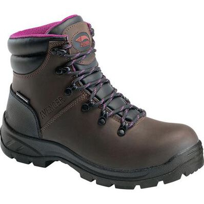 Avenger Builder Women's Steel Toe Electrical Hazard Waterproof Leather Work Boot, , large
