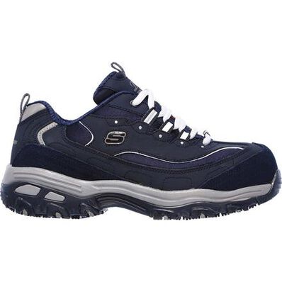 SKECHERS Work D'Lites Pooler Women's Alloy Toe Slip-Resistant Work Athletic Shoe, , large
