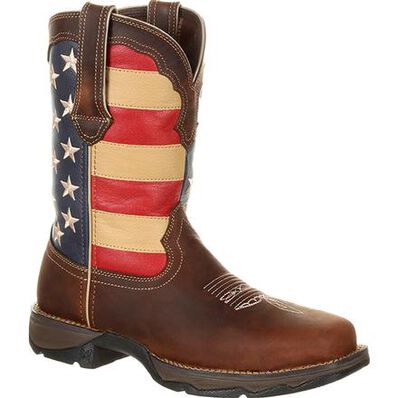 Lady Rebel Work™ by Durango® Steel Toe Patriotic Flag Work Boot, , large