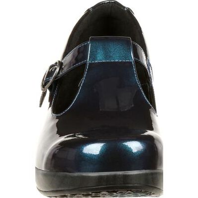 4Eursole Comfort 4Ever Women's Metallic Blue T-Strap Shoe, , large