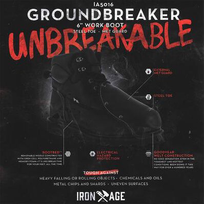Iron Age Groundbreaker External Met Guard Work Boot, , large