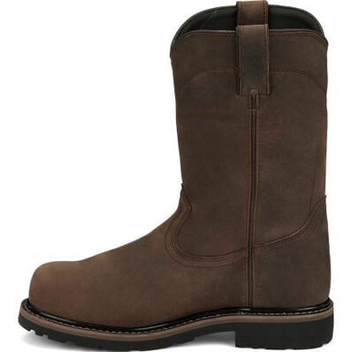 Justin Work Pulley Men's 10-inch Internal Met Composite Toe Waterproof Western Work Boot, , large