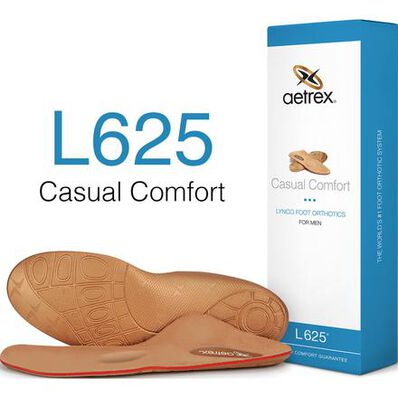 Aetrex Men's Casual Comfort Flat/Low Arch Posted with Metatarsal Support Orthotic, , large
