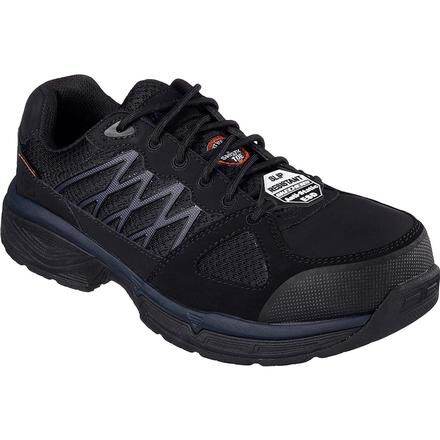 SKECHERS Work Relaxed Fit Conroe Searcy ESD Alloy Toe Static Dissipative Work Athletic Shoe 77083BLK