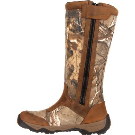 Men s Waterproof Side Zip Camo Snake Boot Rocky Retraction