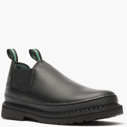 Men's Black Leather Slip-On Romeo Work Shoes, Georgia Giant Men's Black Leather Slip-On Romeo Work Shoes, Georgia Giant