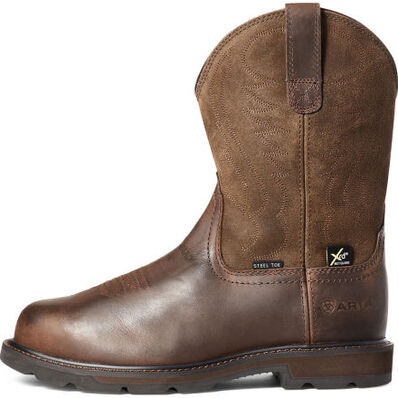 Ariat Groundbreaker Men's 10-inch Internal Metatarsal Steel Toe Pull-On Western Work Boot, , large