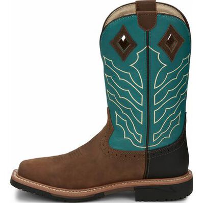 Justin Original Work Hybred Men's Steel Toe Waterproof Western Work Boot, , large